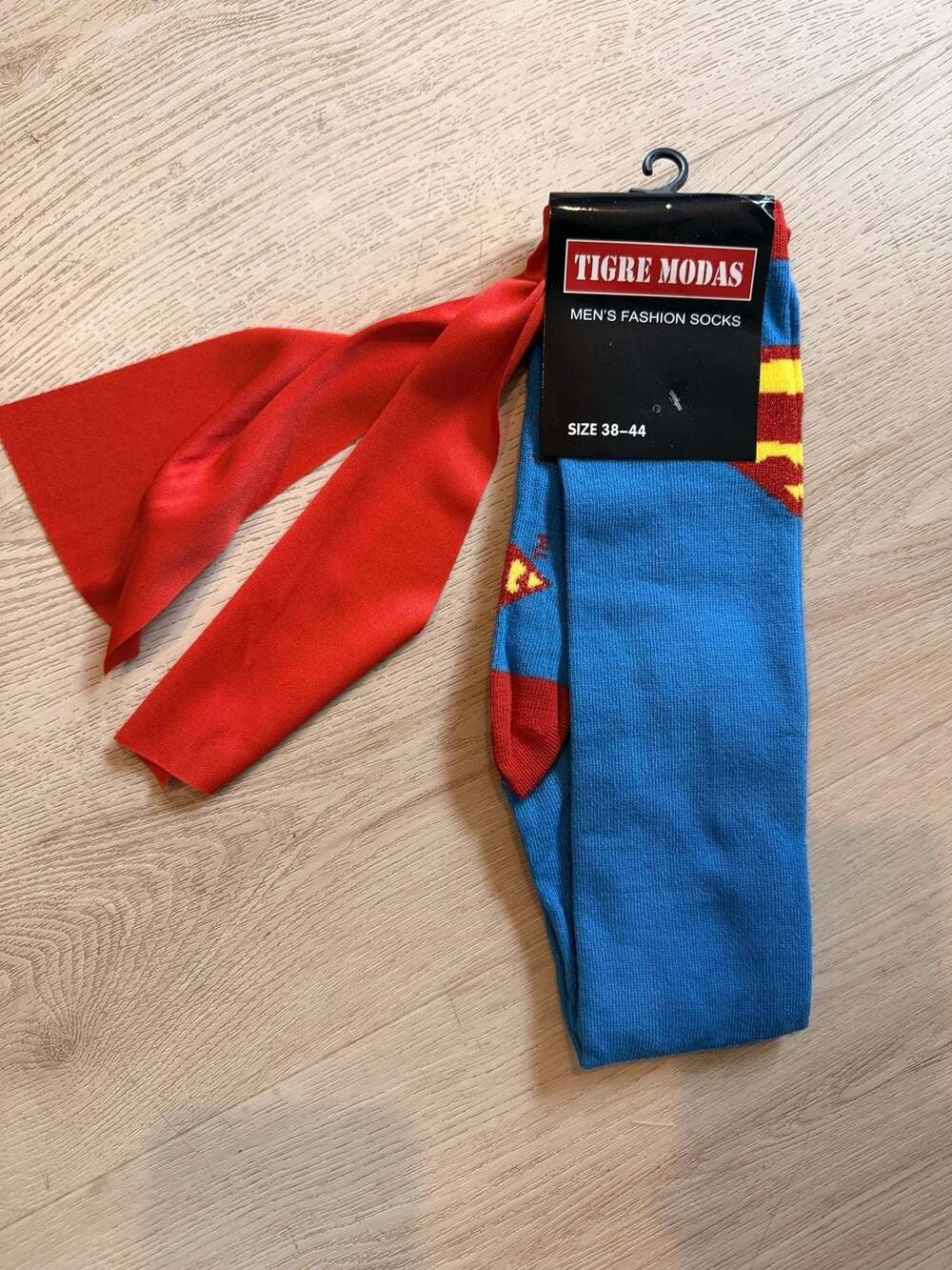 Tigre Modas Superman Cape Fashion Socks Size 38-44 Blue Red